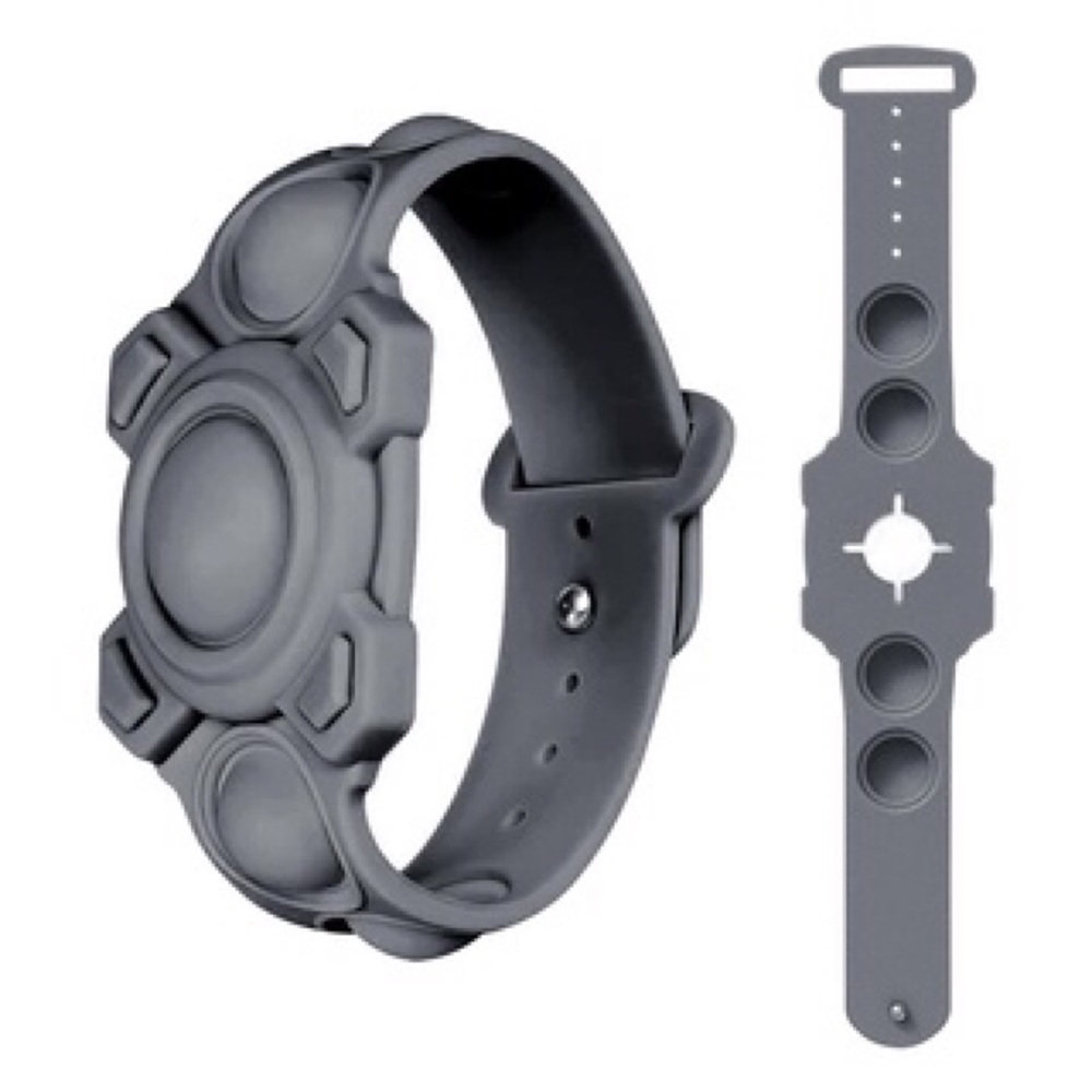 Airtag Silicone Bracelet Wristband Protective Case Watch Band for Kids Grey
